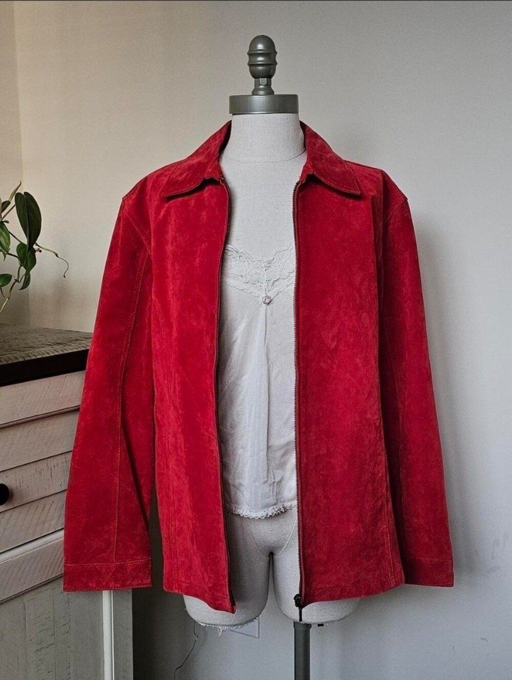Vintage Womens Chicos Red Leather Jacket